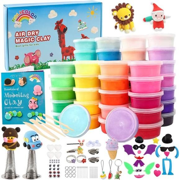 50 Colors Air Dry Clay Magic Modeling Clay w/ Accessories & Tool for 3-12 Yrs - Picture 2 of 6